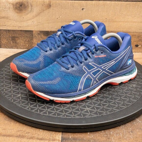 ASICS GEL NIMBUS 20 MENS ATHLETIC SHOES RUNNING WALKING GYM BLUE RED LOW SIZE 8 - Picture 1 of 9